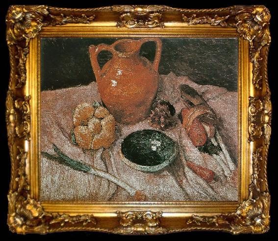 framed  Paula Modersohn-Becker Still life with yellow jug, ta009-2